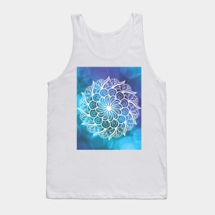 White Mandala Pattern Tank Top